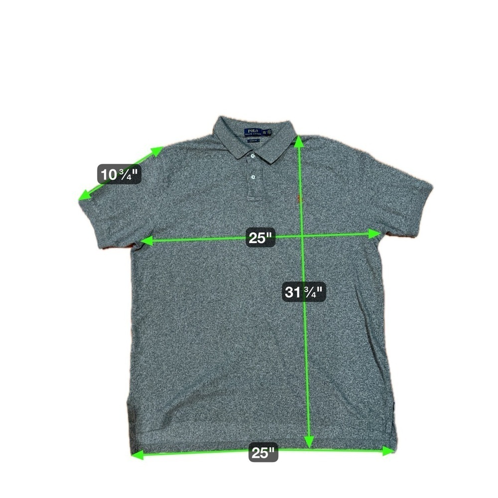 Polo Ralph Lauren Classic Fit Heather Gray Piqué Polo XXL Classic Americana - Picture 11 of 12